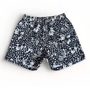 Forever 21 Men Size S Swim Trunks Shorts Pocketed Black White Used